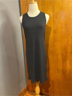 Madewell Black Ribbed Mini Tank Dress